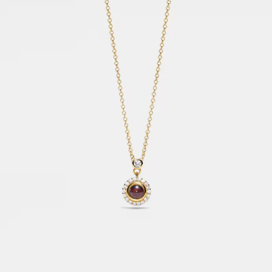 925 Sterling Silver Halo Custom Photo Projection Necklace