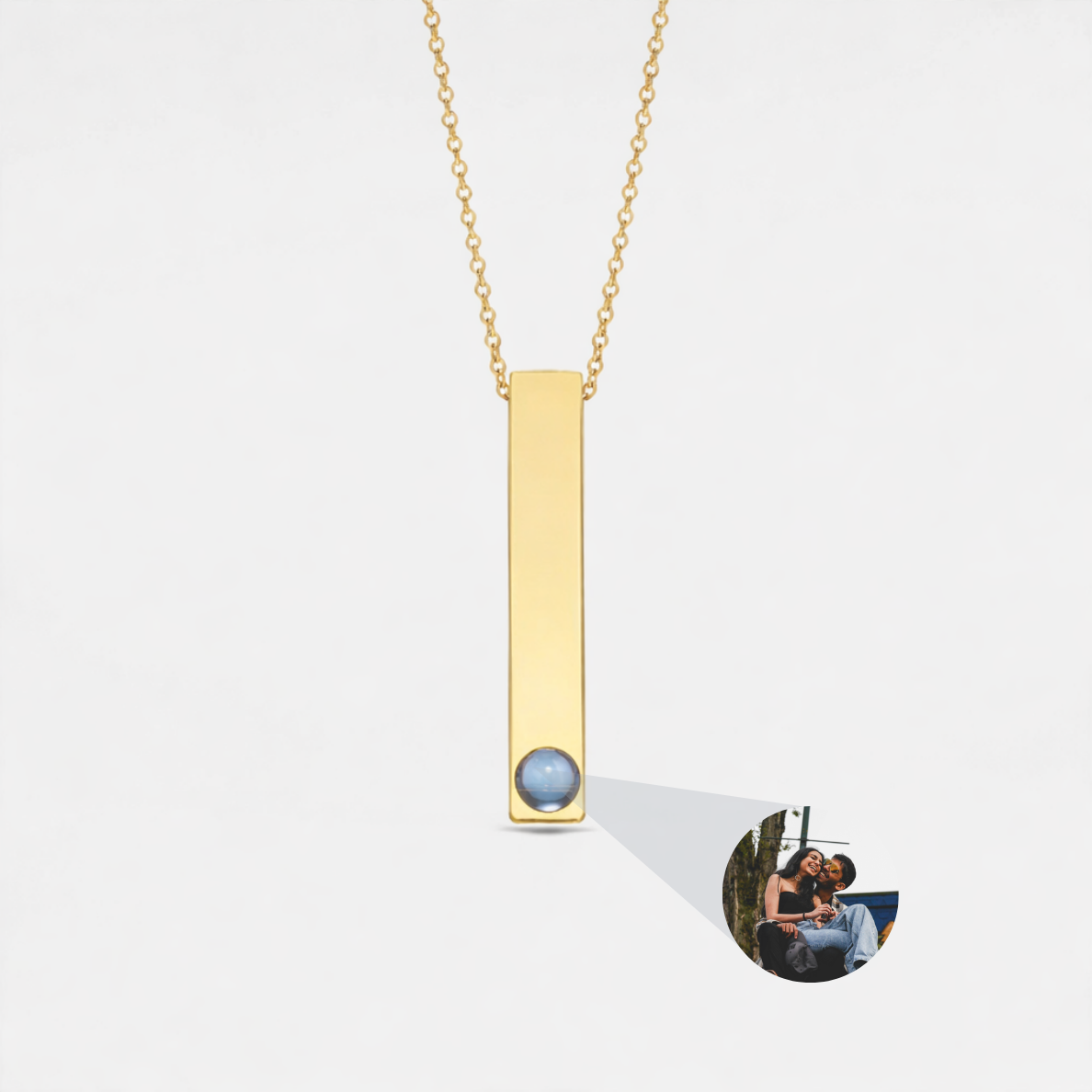 Bar Custom Photo Projection Necklace