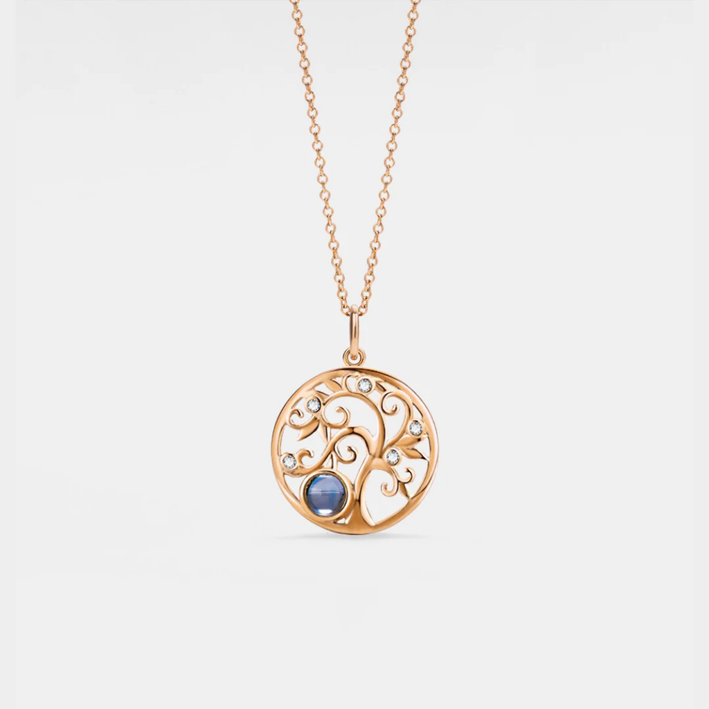 925 Sterling Silver Tree Of Life Custom Photo Projection Necklace