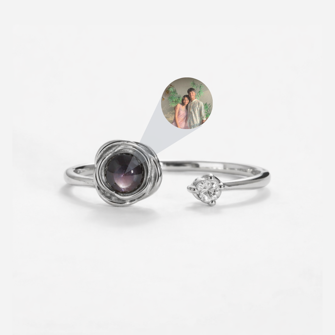 Rose Custom Photo Projection Ring