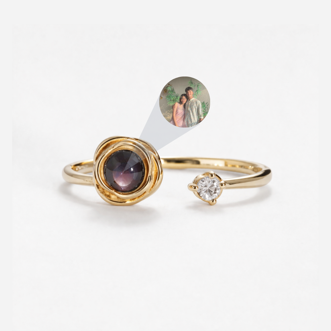 Rose Custom Photo Projection Ring
