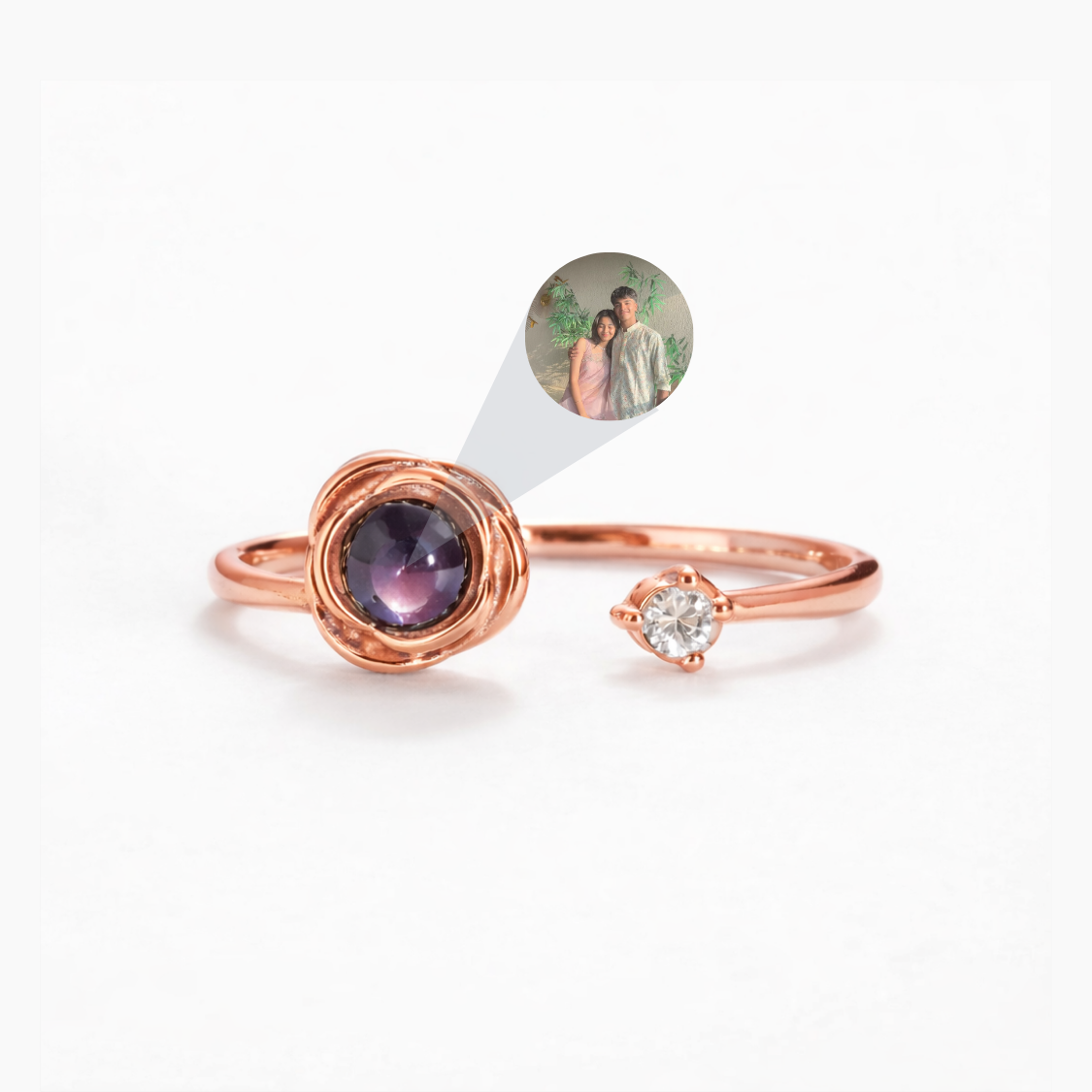Rose Custom Photo Projection Ring