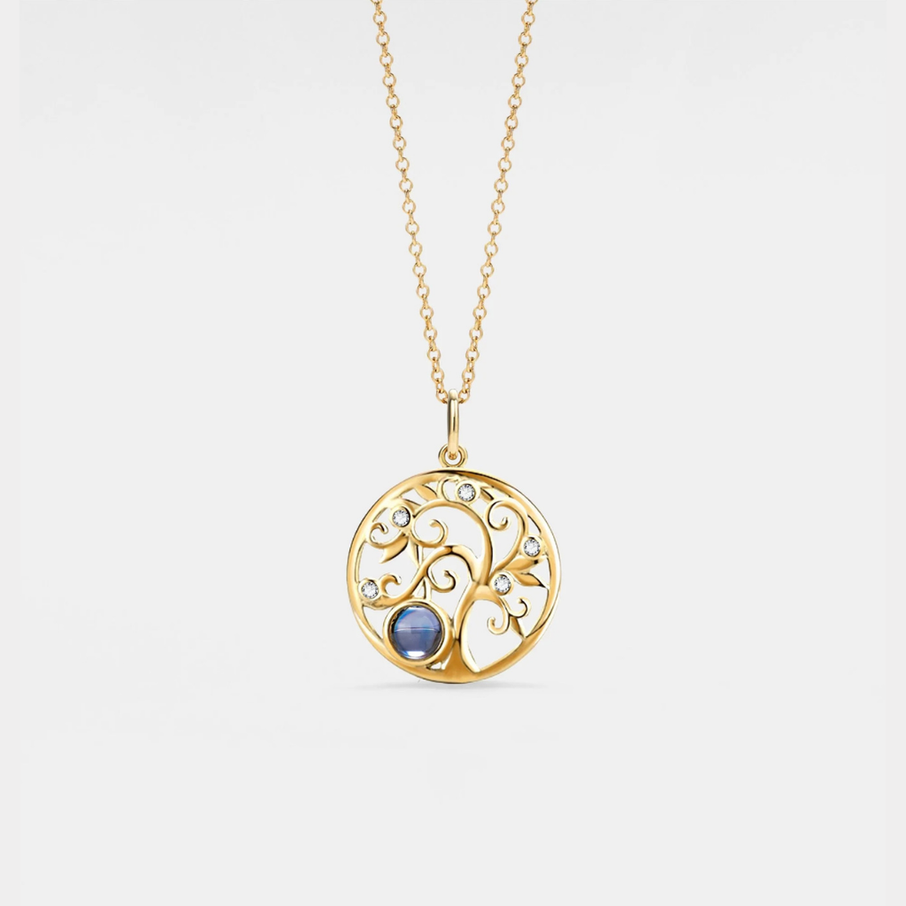 925 Sterling Silver Tree Of Life Custom Photo Projection Necklace