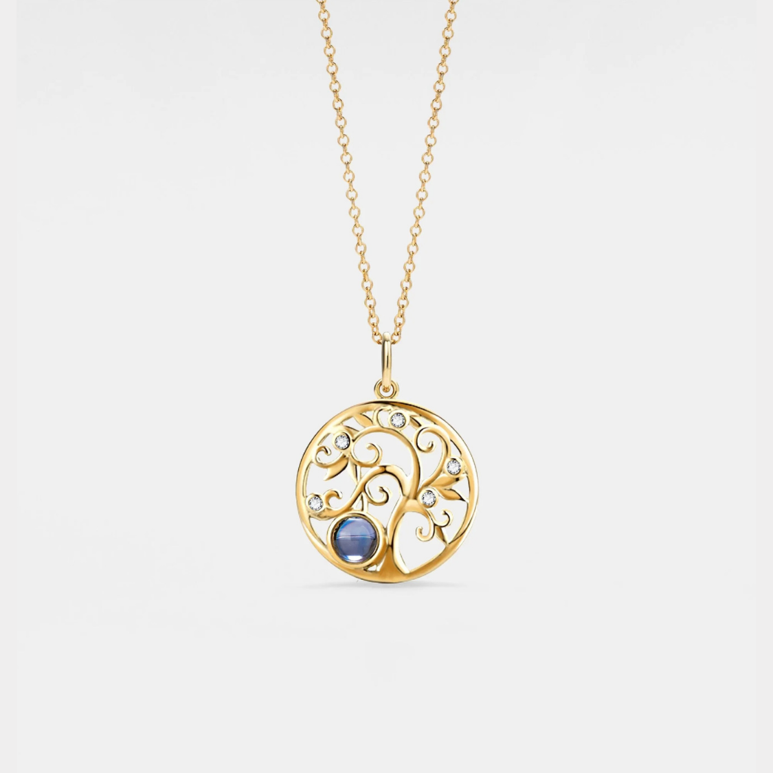 925 Sterling Silver Tree Of Life Custom Photo Projection Necklace