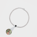 Silver Tennis Custom Photo Projection Bracelet