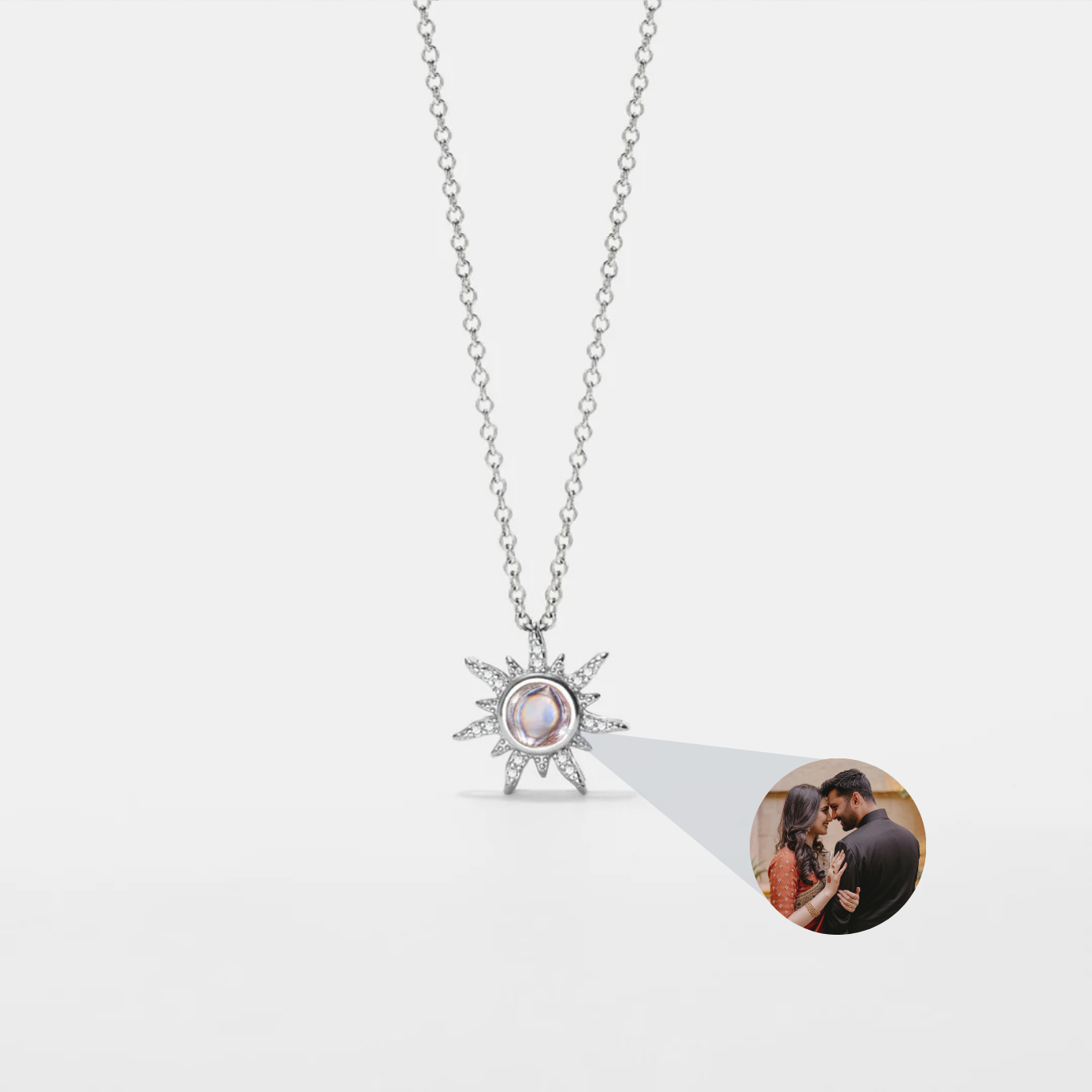 Sun Custom Photo Projection Necklace