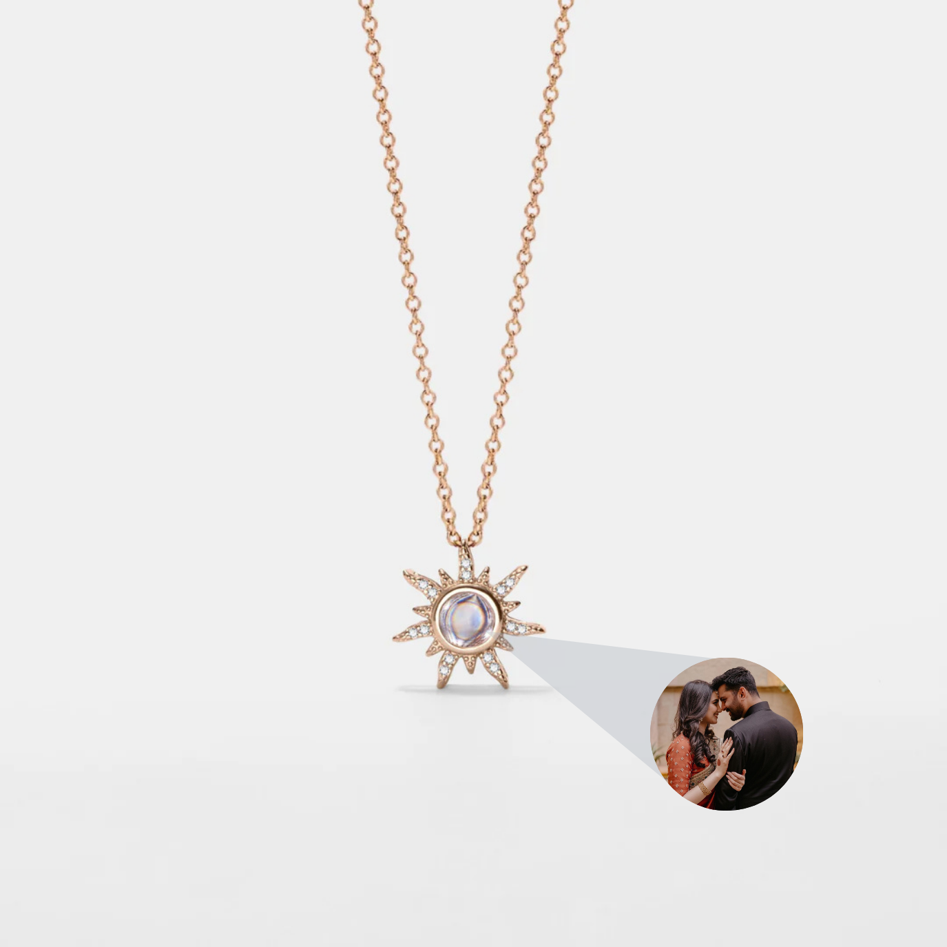 Sun Custom Photo Projection Necklace