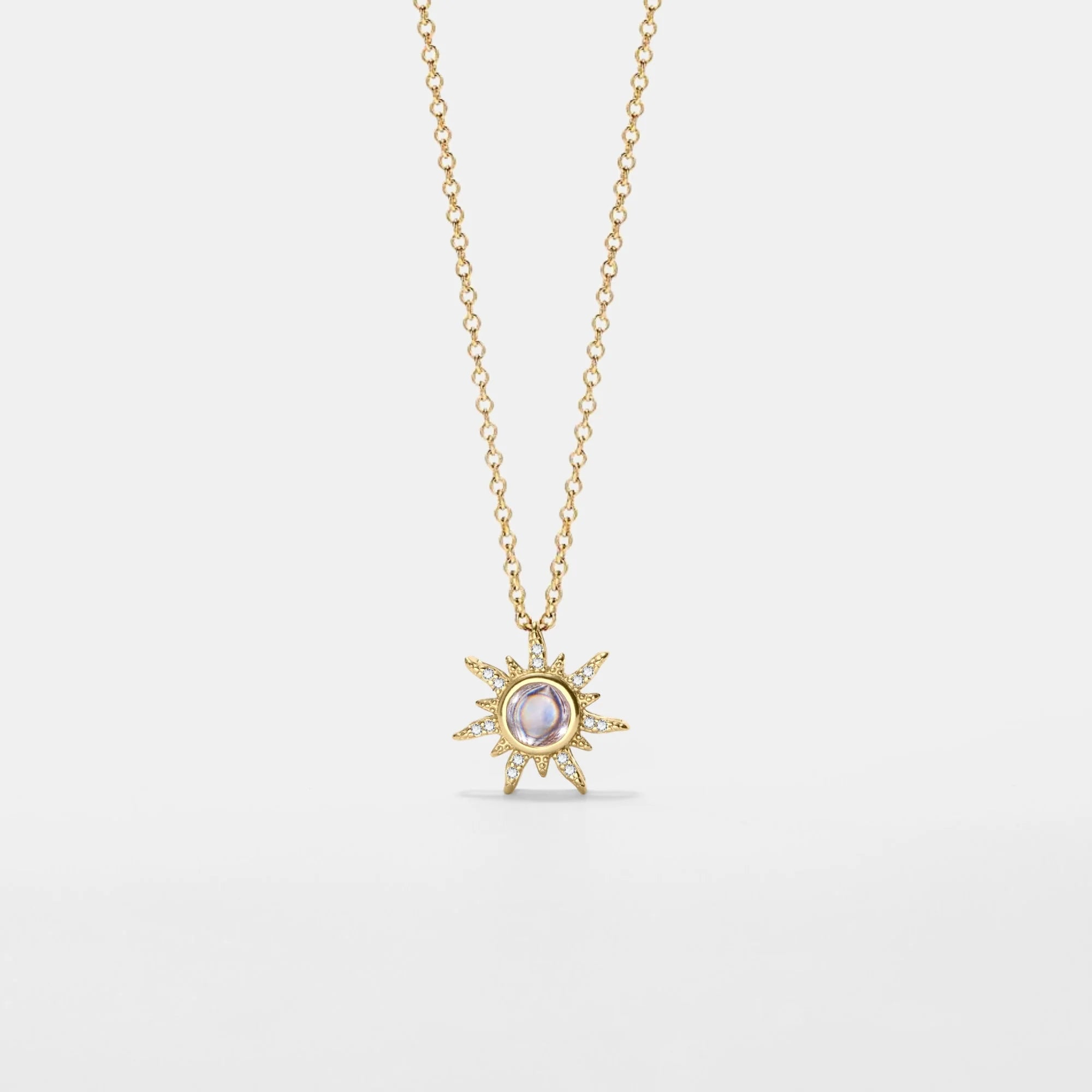Sun Custom Photo Projection Necklace
